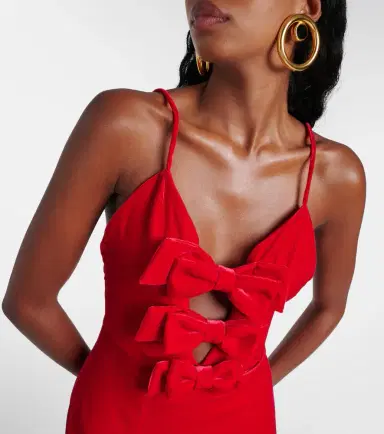 Alessandra Rich Bow-detail velvet gown | Thumbnail 3