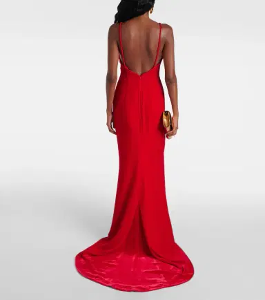 Alessandra Rich Bow-detail velvet gown | Thumbnail 5