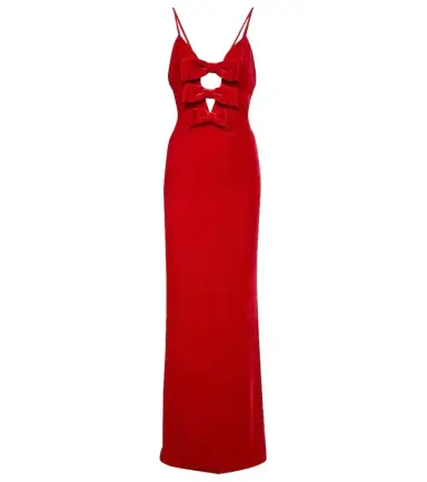 Alessandra Rich Bow-detail velvet gown | Thumbnail 1