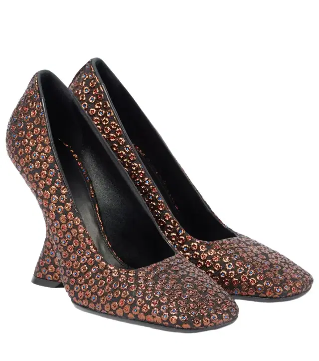 Dries Van Noten Jacquard wedge pumps