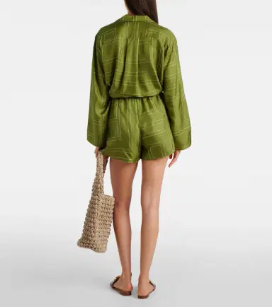 Toteme Monogram silk satin pajama shorts | Thumbnail 3