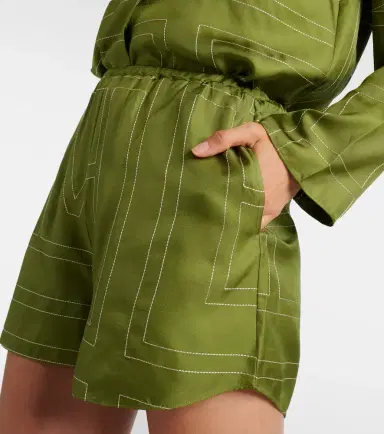Toteme Monogram silk satin pajama shorts | Thumbnail 4