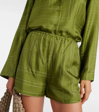 Toteme Monogram silk satin pajama shorts | Thumbnail 5