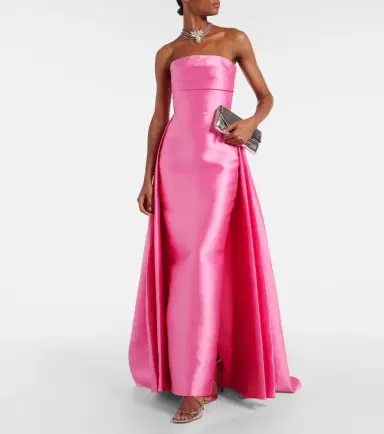 Solace London Strapless satin twill gown | Thumbnail 3
