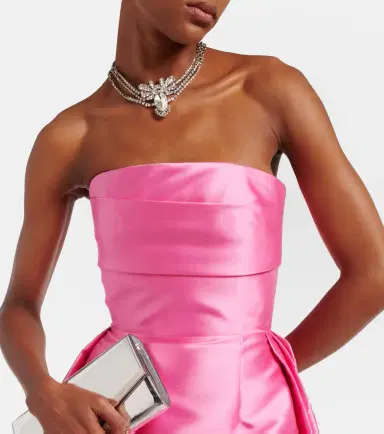 Solace London Strapless satin twill gown | Thumbnail 4