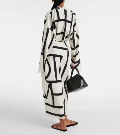 TOTEME Monogram cotton wrap dress | Thumbnail 3