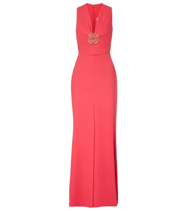 Elie Saab Gathered embellished cady gown