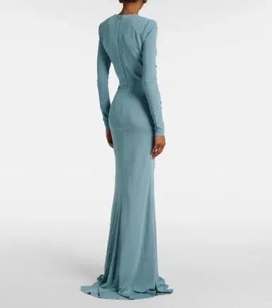 Elie Saab Bow-detail ruched jersey gown | Thumbnail 5