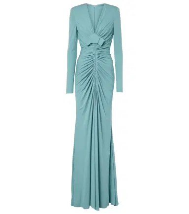 Elie Saab Bow-detail ruched jersey gown | Thumbnail 1