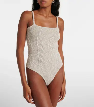 Magda Butrym Knitted linen and cotton bodysuit | Thumbnail 3
