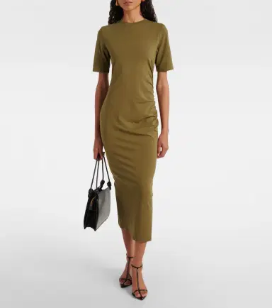 Vince Cotton-blend jersey midi dress | Thumbnail 3
