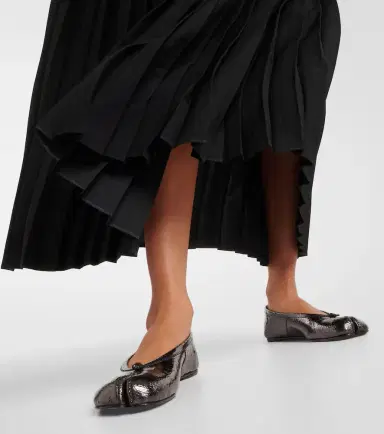 MM6 MAISON MARGIELA Pleated cotton midi dress | Thumbnail 4