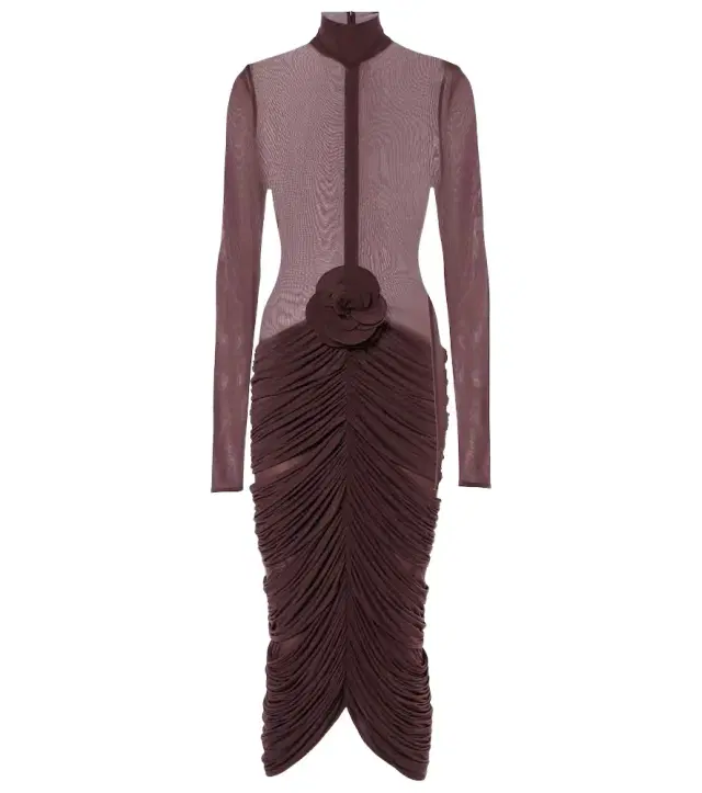 Magda Butrym Floral-appliqué midi dress