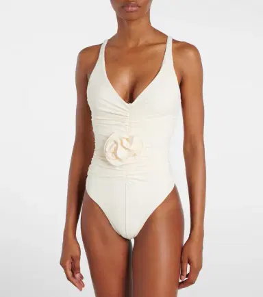 Magda Butrym Floral-appliqué ruched swimsuit | Thumbnail 2