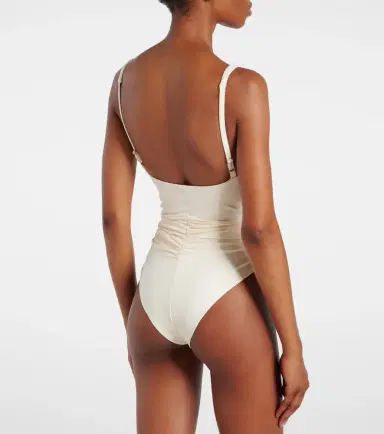 Magda Butrym Floral-appliqué ruched swimsuit | Thumbnail 4