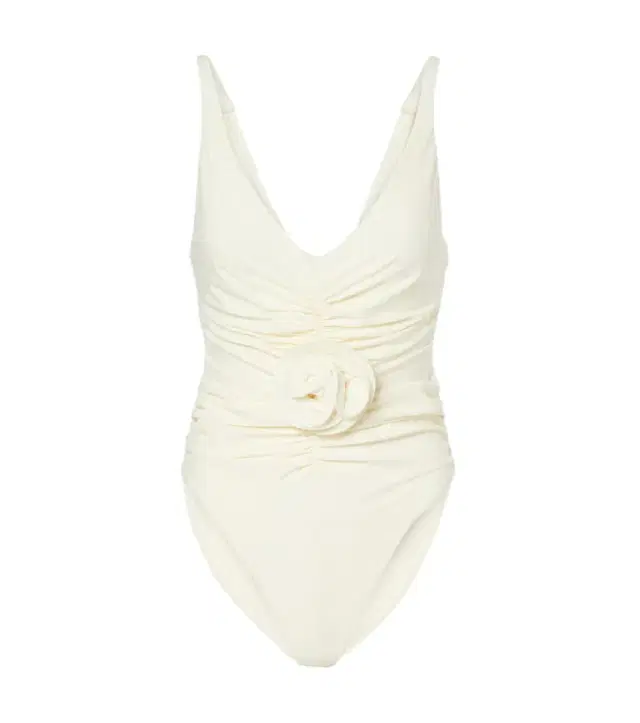Magda Butrym Floral-appliqué ruched swimsuit