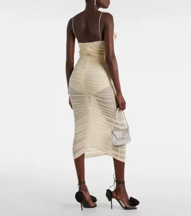 Magda Butrym Semi-sheer ruched jersey midi dress | Thumbnail 2