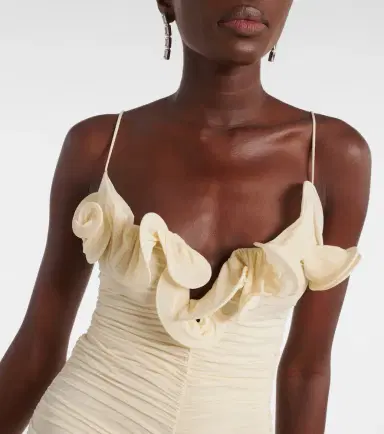 Magda Butrym Semi-sheer ruched jersey midi dress | Thumbnail 4