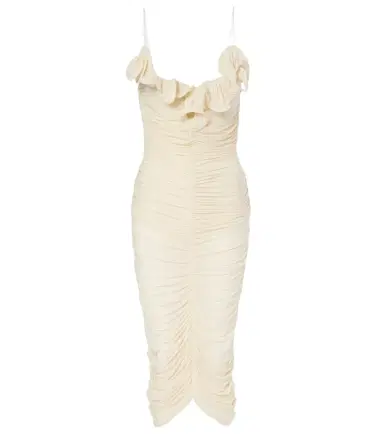 Magda Butrym Semi-sheer ruched jersey midi dress | Thumbnail 1