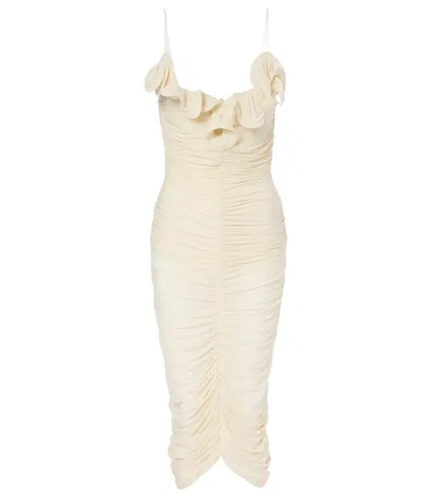 Magda Butrym Semi-sheer ruched jersey midi dress