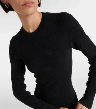 Ami Paris Knitted cotton and wool midi dress | Thumbnail 2