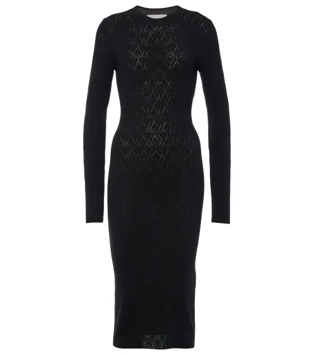 Ami Paris Knitted cotton and wool midi dress