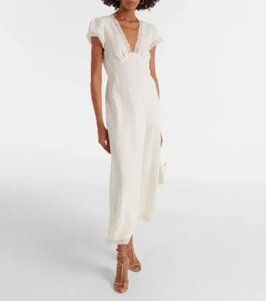 Rixo Clarice lace-trimmed midi dress | Thumbnail 2 Rixo Clarice lace-trimmed midi dress | Thumbnail 2