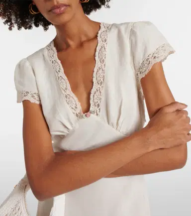 Rixo Clarice lace-trimmed midi dress | Thumbnail 3 Rixo Clarice lace-trimmed midi dress | Thumbnail 3