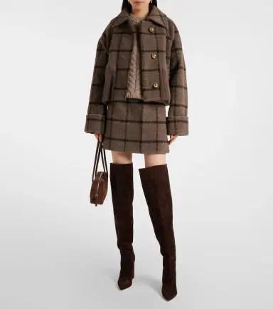 Patou Checked wool-blend tweed miniskirt | Thumbnail 2