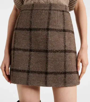 Patou Checked wool-blend tweed miniskirt | Thumbnail 3