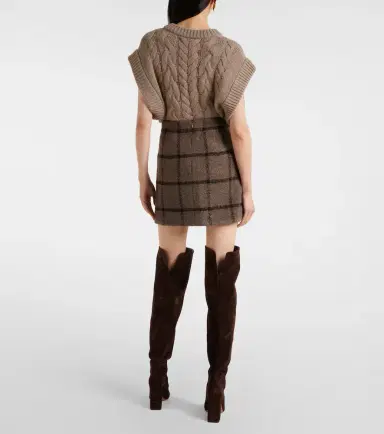 Patou Checked wool-blend tweed miniskirt | Thumbnail 4
