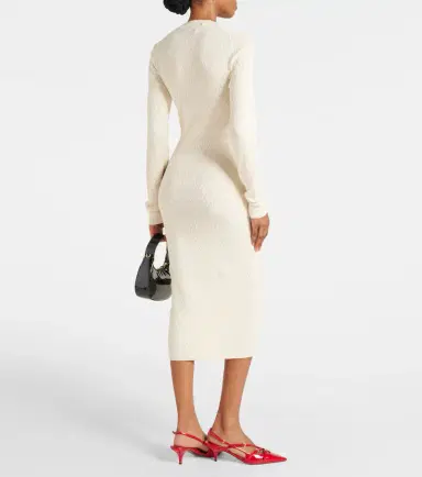 Ami Paris Knitted cotton and wool midi dress | Thumbnail 2