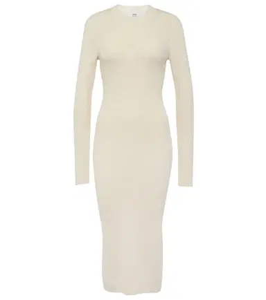 Ami Paris Knitted cotton and wool midi dress | Thumbnail 1