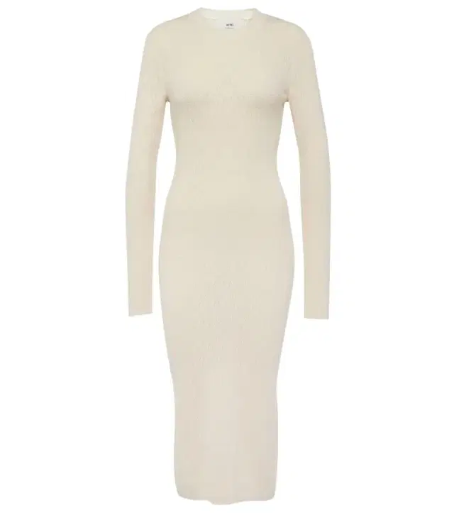 Ami Paris Knitted cotton and wool midi dress