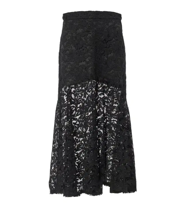 Patou Cotton-blend lace maxi skirt