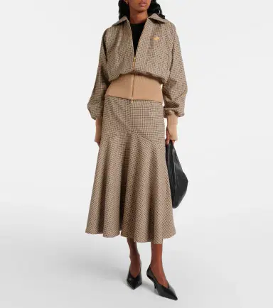 Patou Houndstooth wool-blend flannel bomber jacket | Thumbnail 3 Patou Houndstooth wool-blend flannel bomber jacket | Thumbnail 3