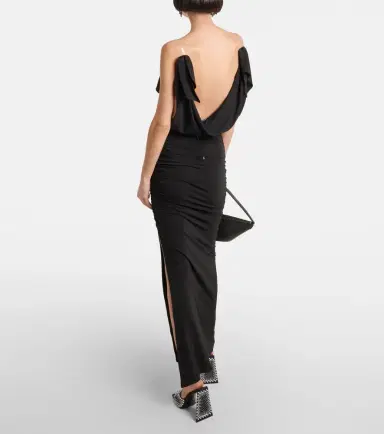 The Attico Ruched draped jersey gown | Thumbnail 3