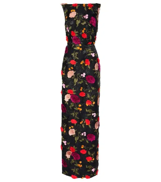 Erdem Embroidered jacquard gown