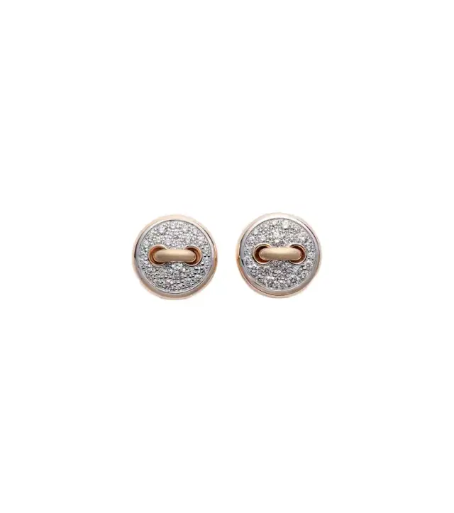 Pomellato Pom Pom Dot 18kt rhodium-plated rose gold earrings with diamonds