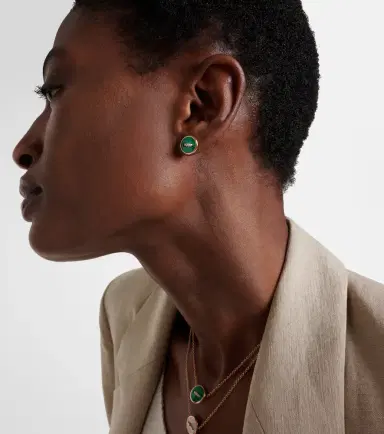 Pomellato Pom Pom Dot 18kt rose gold earrings with malachite and diamonds | Thumbnail 2 Pomellato Pom Pom Dot 18kt rose gold earrings with malachite and diamonds | Thumbnail 2
