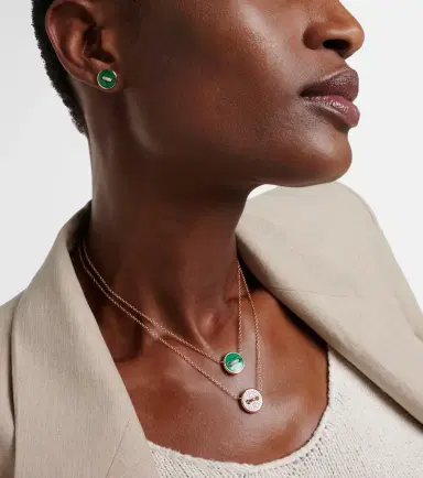 Pomellato Pom Pom Dot 18kt rose gold earrings with malachite and diamonds | Thumbnail 3 Pomellato Pom Pom Dot 18kt rose gold earrings with malachite and diamonds | Thumbnail 3