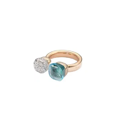 Pomellato Nudo 18kt rose and white gold ring with topaz and diamonds | Thumbnail 1 Pomellato Nudo 18kt rose and white gold ring with topaz and diamonds | Thumbnail 1