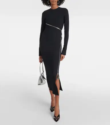The Attico Zip-up jersey midi dress | Thumbnail 2