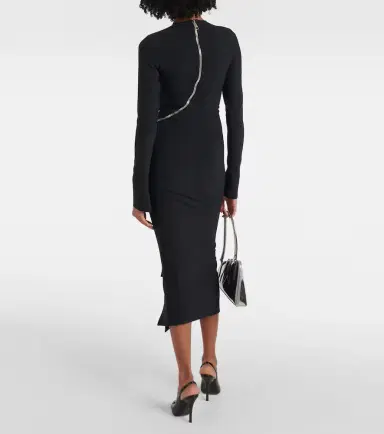The Attico Zip-up jersey midi dress | Thumbnail 3