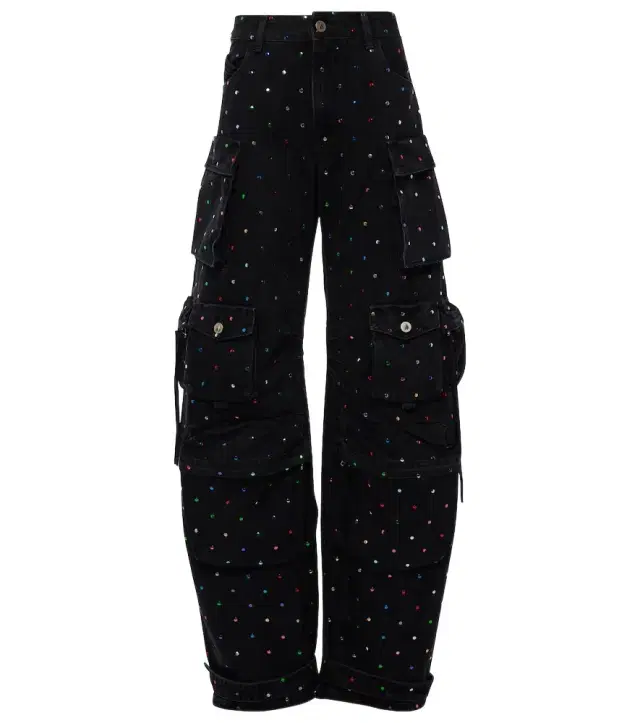 The Attico Fern studded high-rise cargo jeans