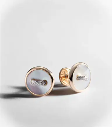 Pomellato Pom Pom Dot 18kt rose gold earrings with mother of pearl and diamonds | Thumbnail 5 Pomellato Pom Pom Dot 18kt rose gold earrings with mother of pearl and diamonds | Thumbnail 5