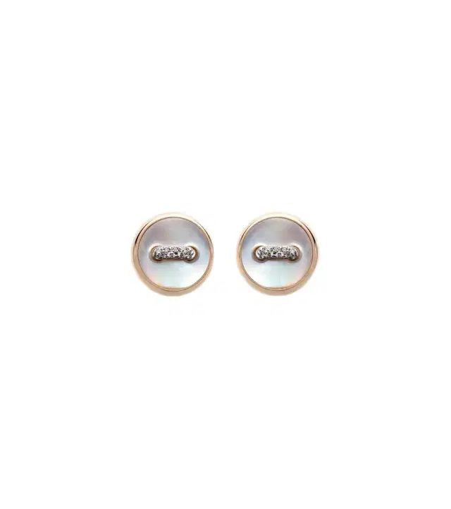 Pomellato Pom Pom Dot 18kt rose gold earrings with mother of pearl and diamonds