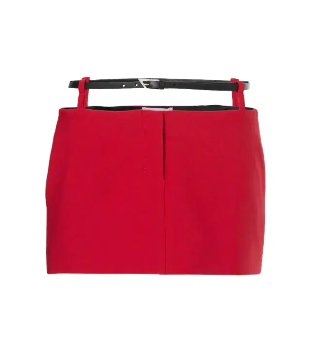 The Attico Cutout belted crêpe miniskirt