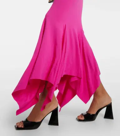 The Attico Draped asymmetric jersey midi dress | Thumbnail 5