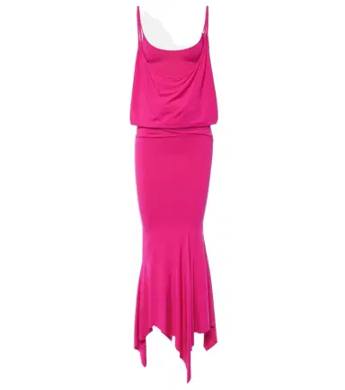 The Attico Draped asymmetric jersey midi dress | Thumbnail 1